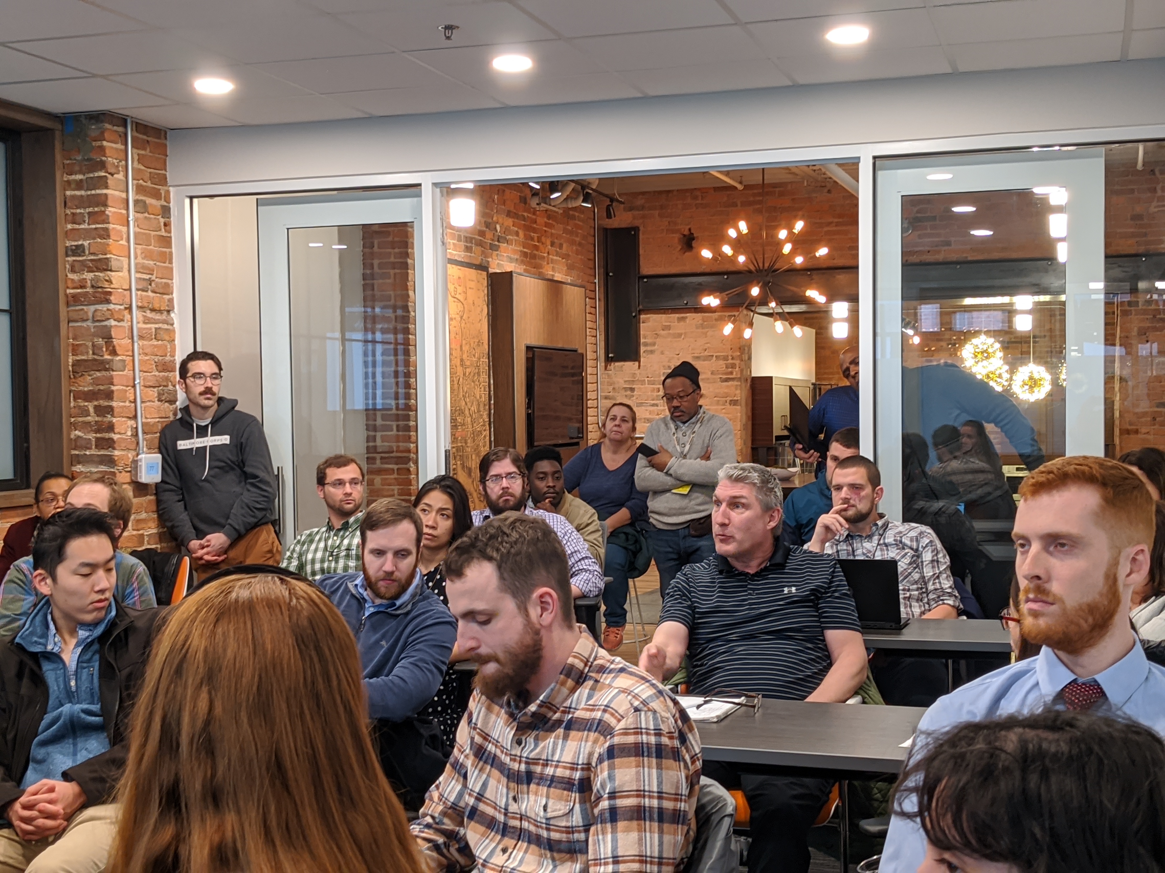Group listening to presentations